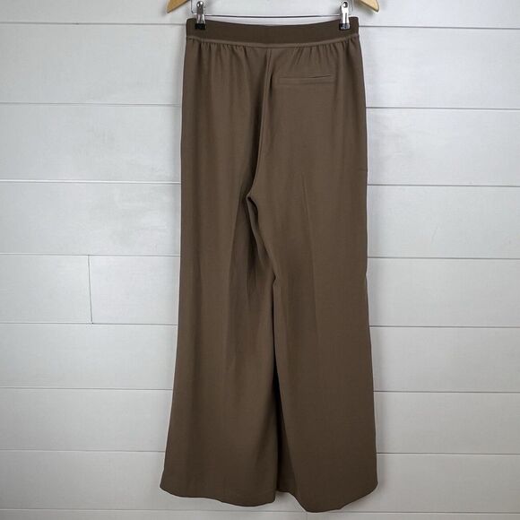 SPANX Crepe Pleated Trouser Pants Cedar 20542 Pull On High Rise Women M Wide Leg - Picture 6 of 13
